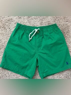 Ralph Lauren Green Elastic-Waist Drawstring Men's Shorts